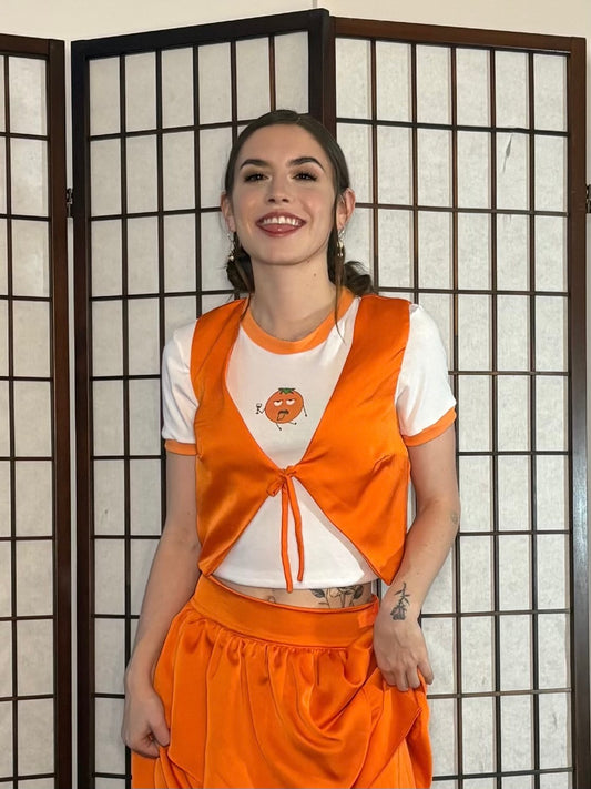 Petalo De Rose Vest - Drunk Orange