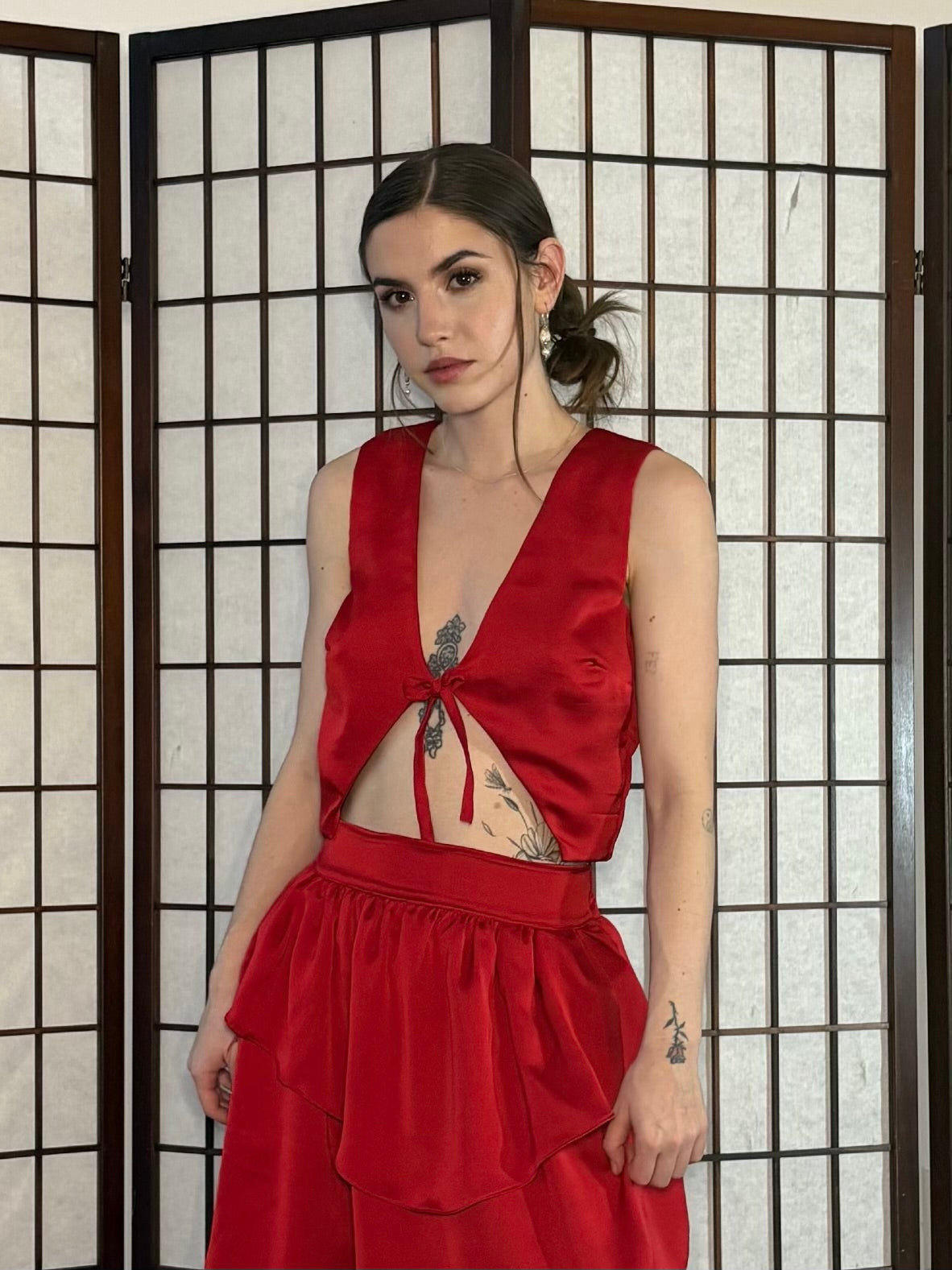 Petalo De Rose Vest - Feisty Red