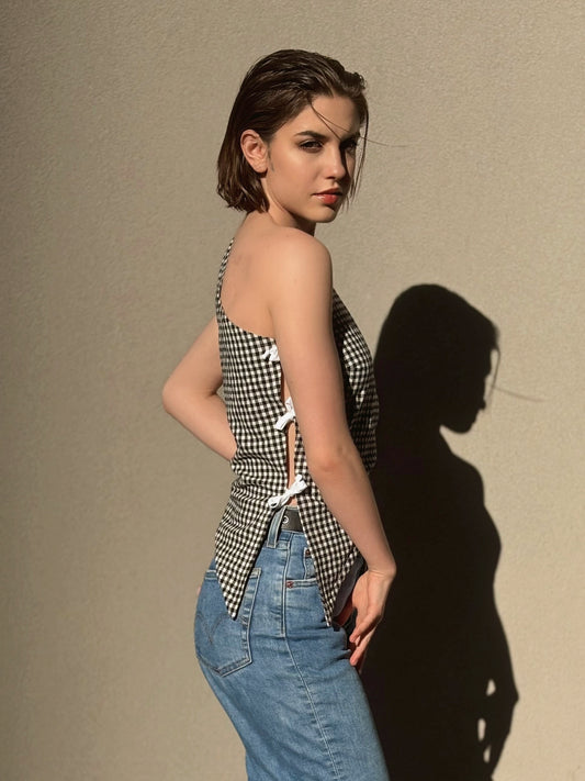 Billy Tank - Black Gingham