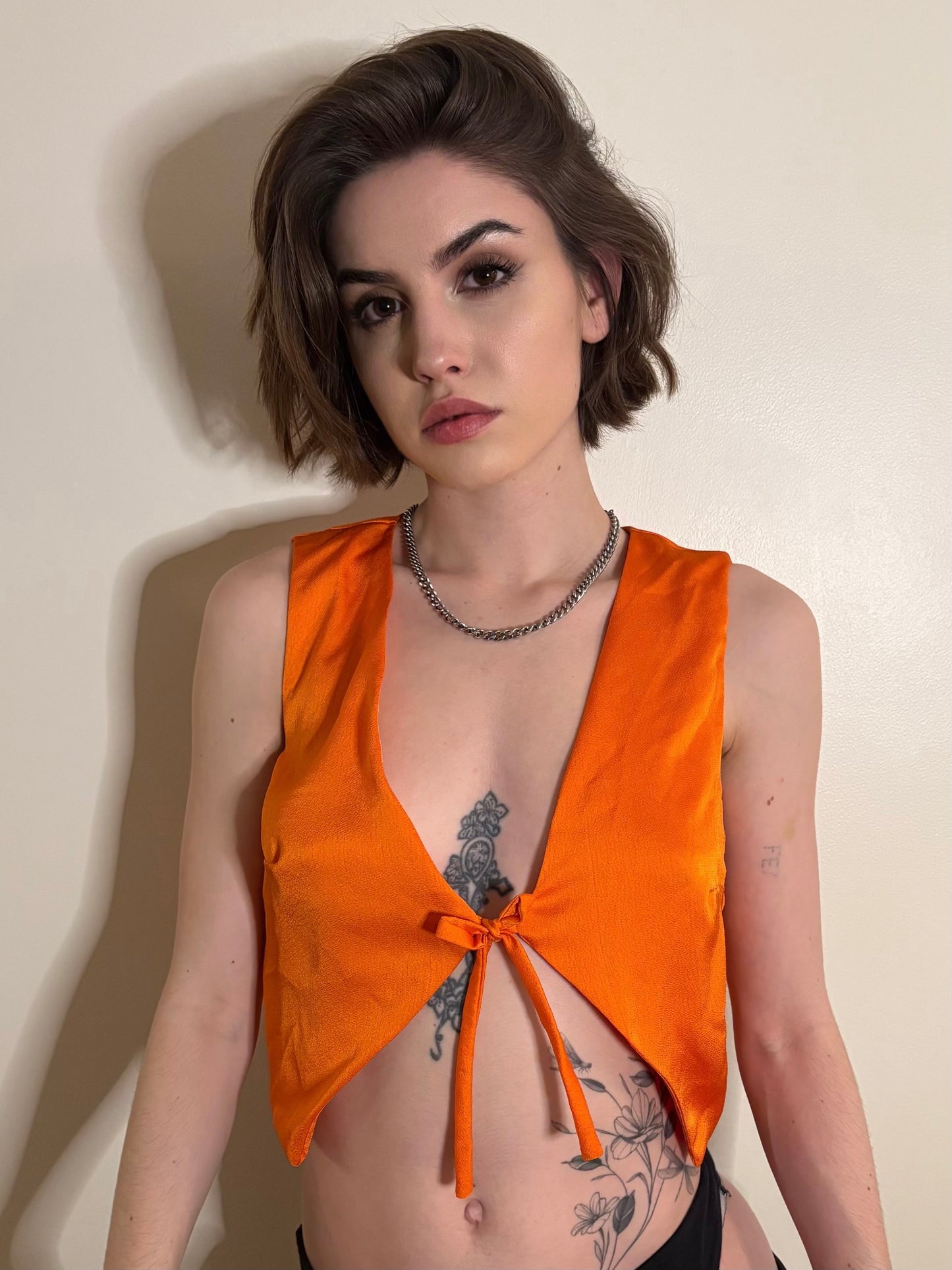 Petalo De Rose Vest - Drunk Orange
