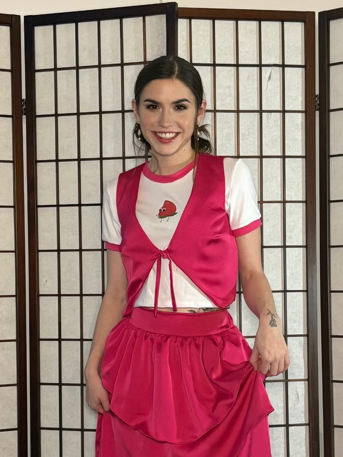 Petalo De Rose Vest - Flirty Pink