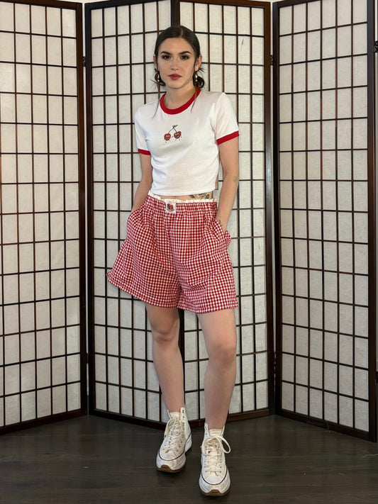 Betty Who Boxer Shorts - Red Gingham