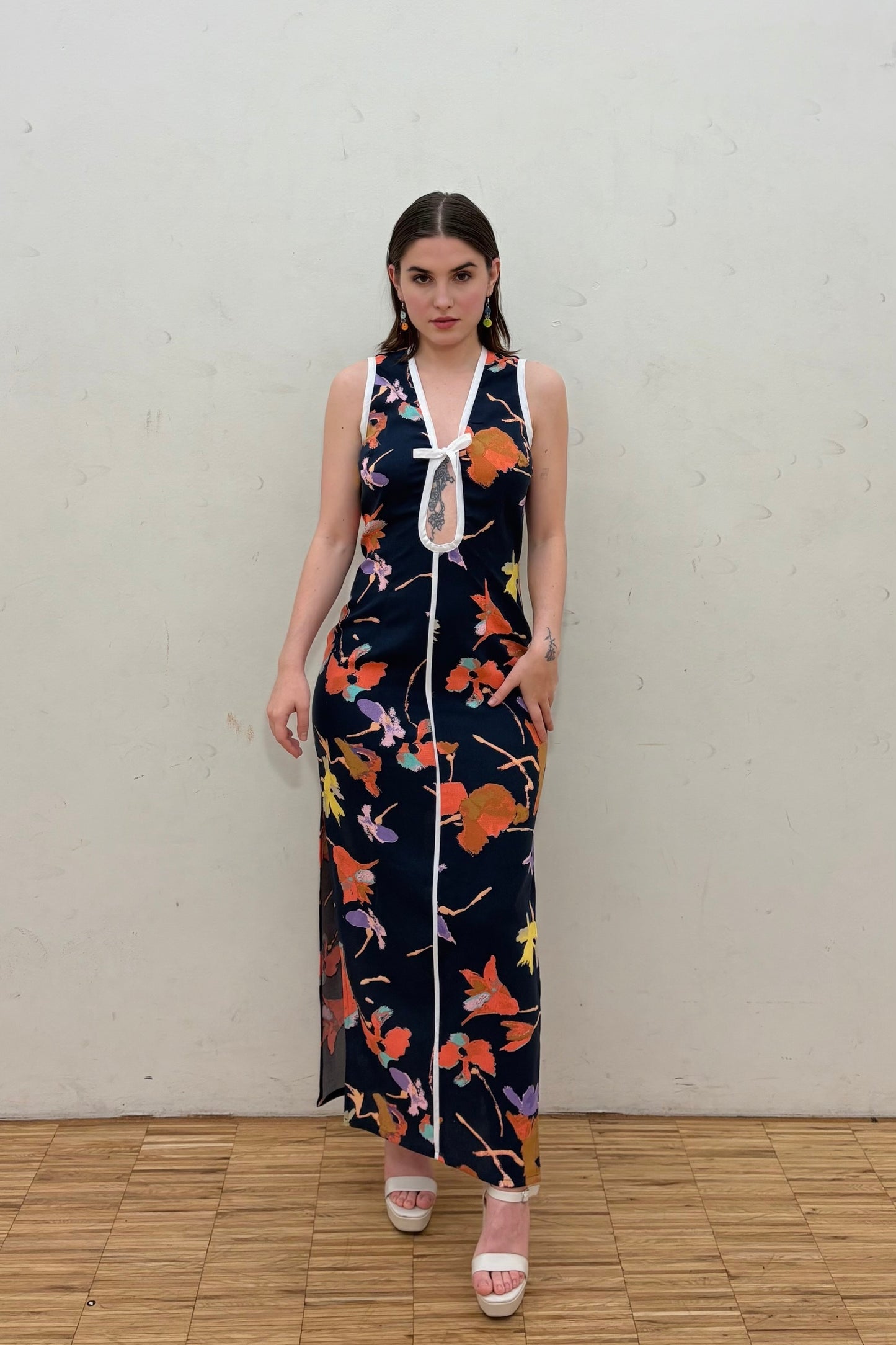 Peak-A-Boo Dress - Midnight Garden