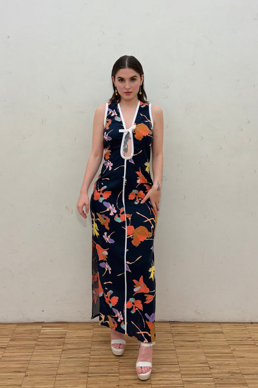 Peak-A-Boo Dress - Midnight Garden