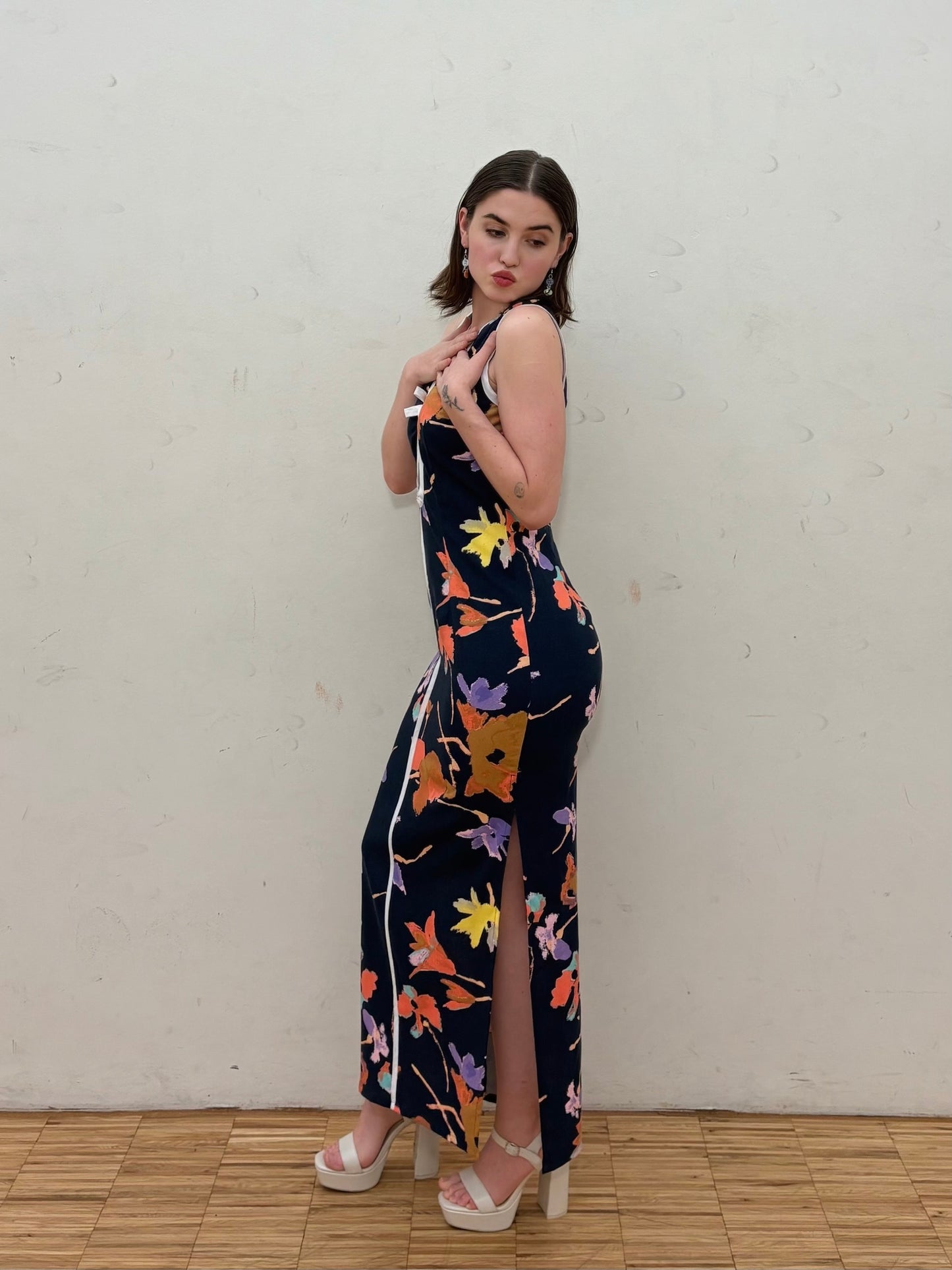 Peak-A-Boo Dress - Midnight Garden