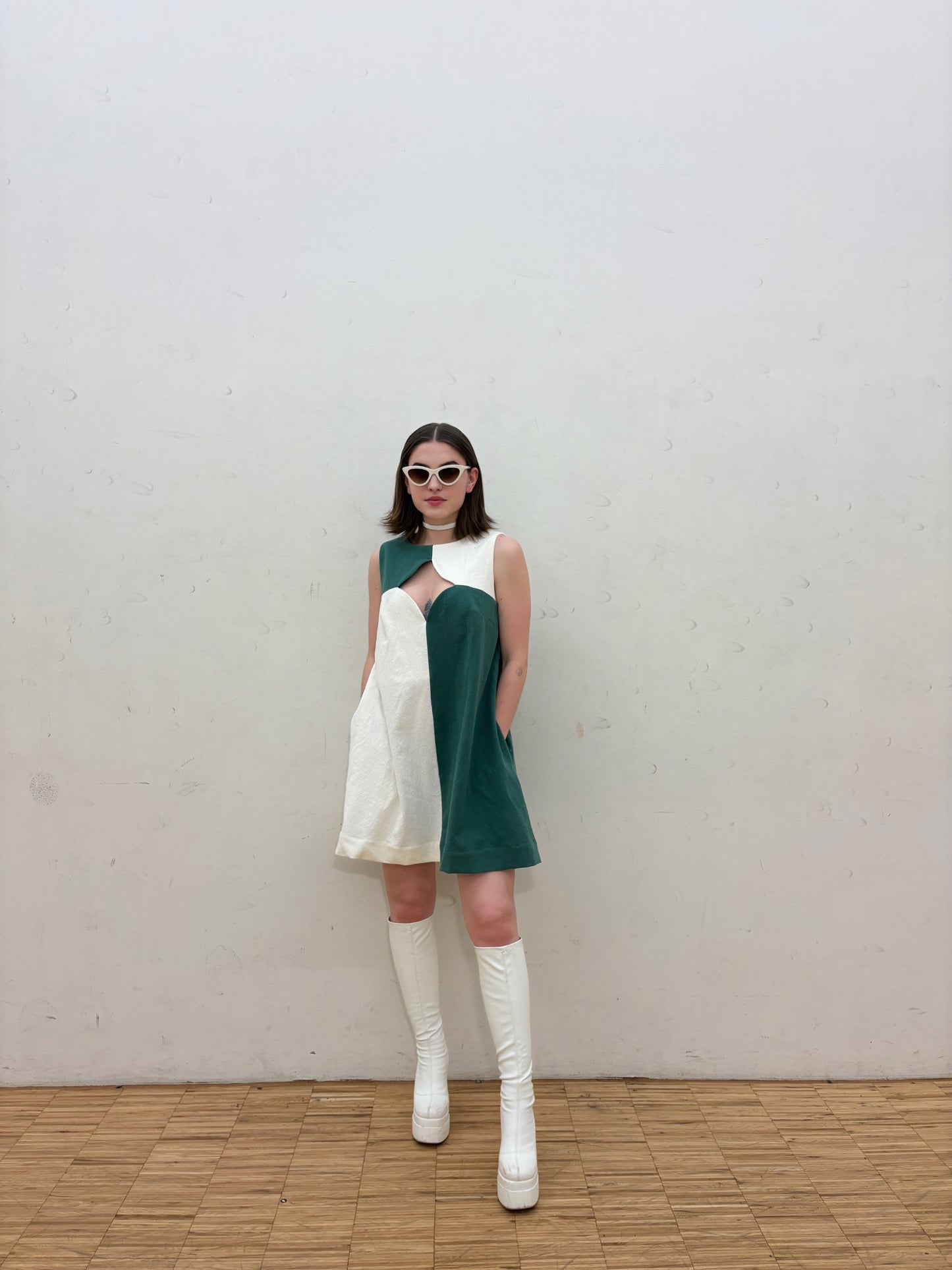 Sweet & Spliced Dress - Evergreen