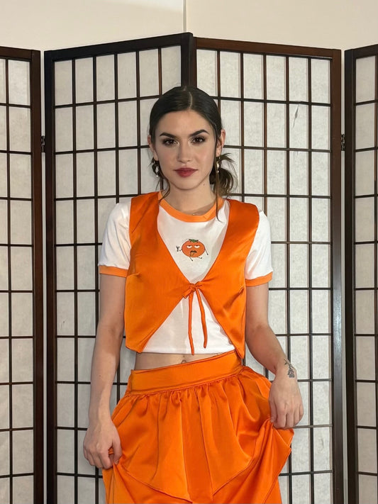 Petalo De Rose Vest - Drunk Orange