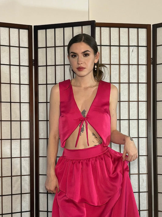 Petalo De Rose Vest - Flirty Pink