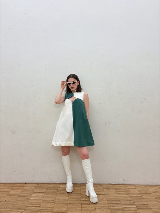 Sweet & Spliced Dress - Evergreen