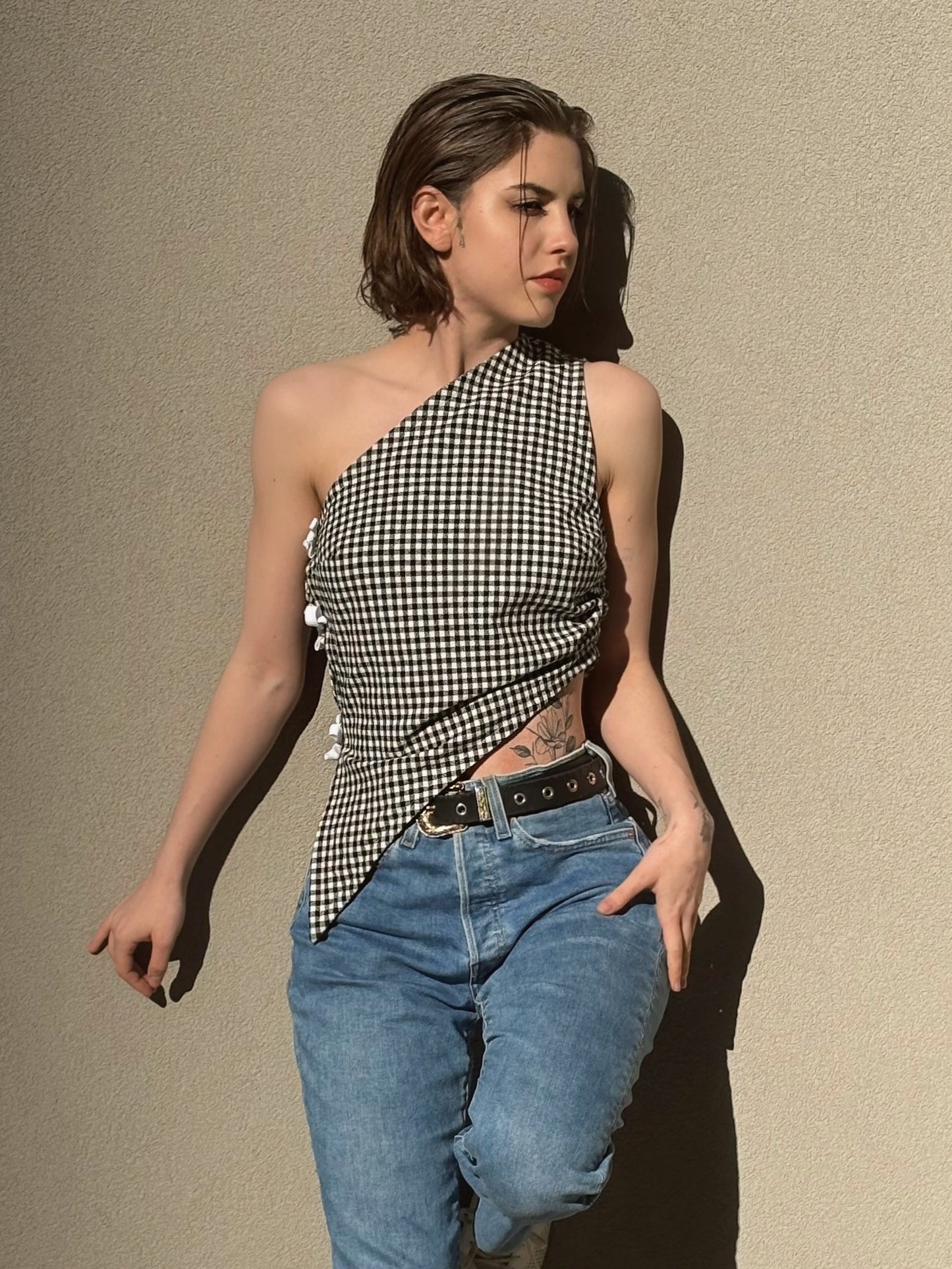 Billy Tank - Black Gingham