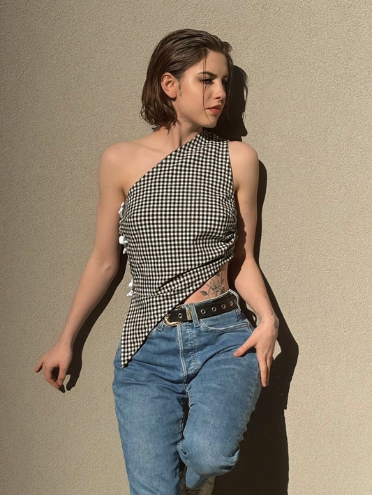 Billy Tank - Black Gingham