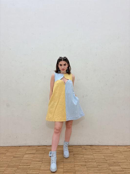 Sweet & Spliced Dress - Butter Blue