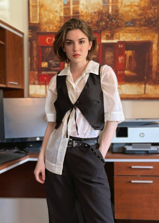 Petalo De Rose Vest - Blazin Black