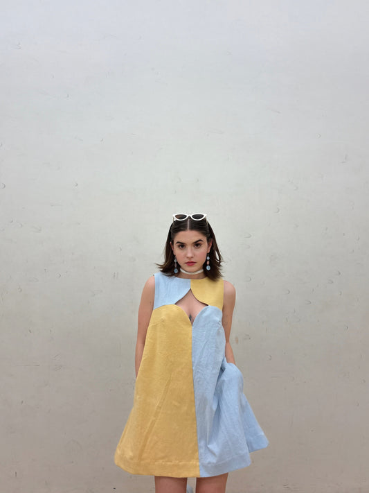 Sweet & Spliced Dress - Butter Blue