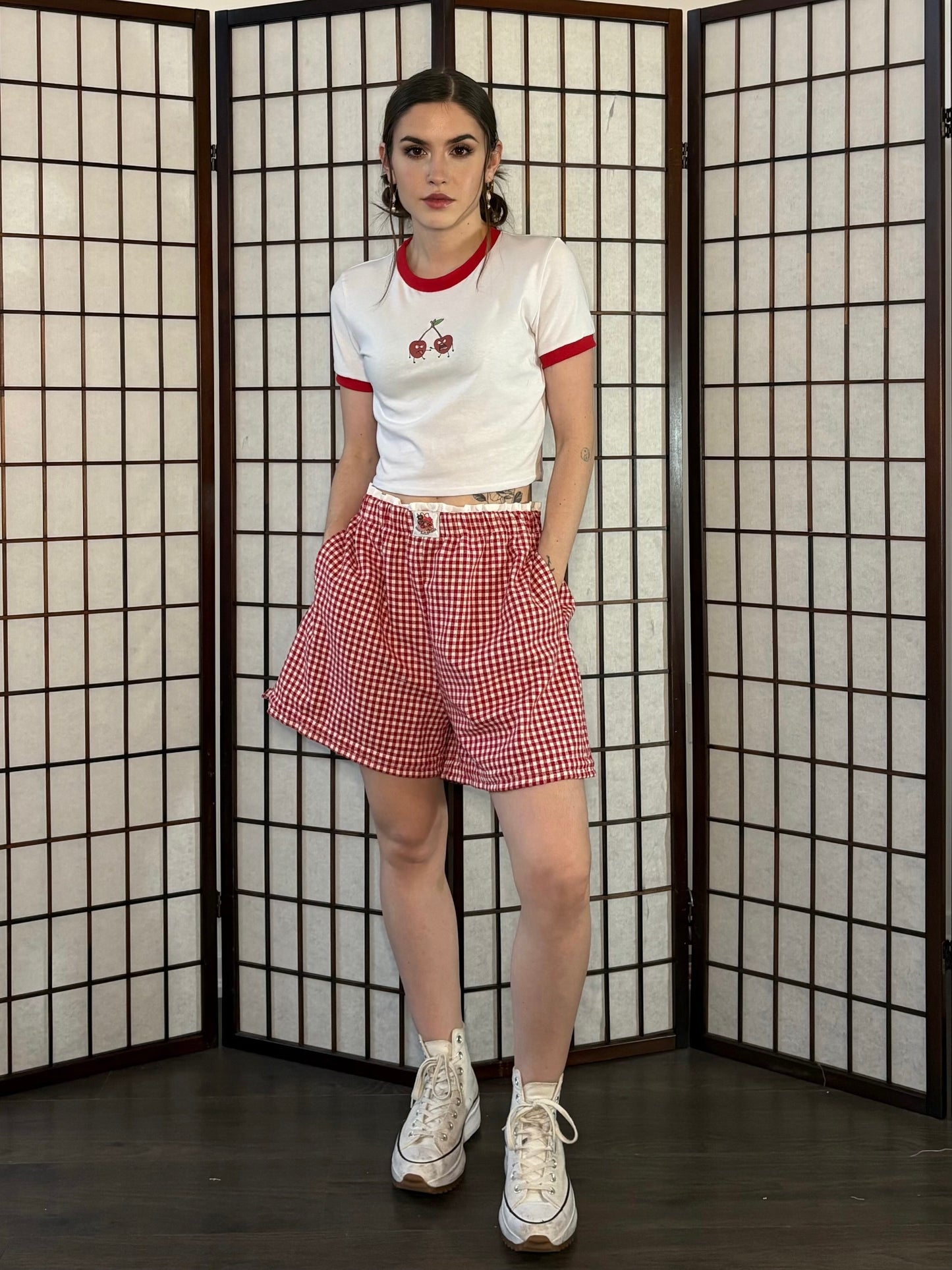 Betty Who Boxer Shorts - Red Gingham