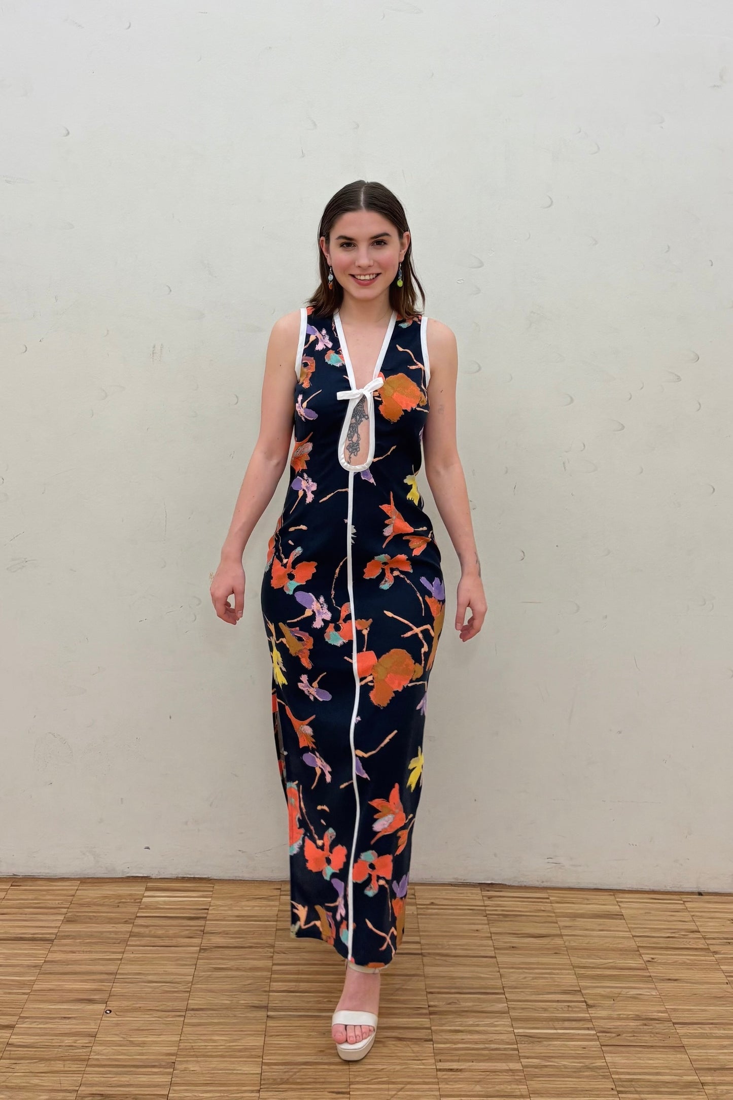 Peak-A-Boo Dress - Midnight Garden