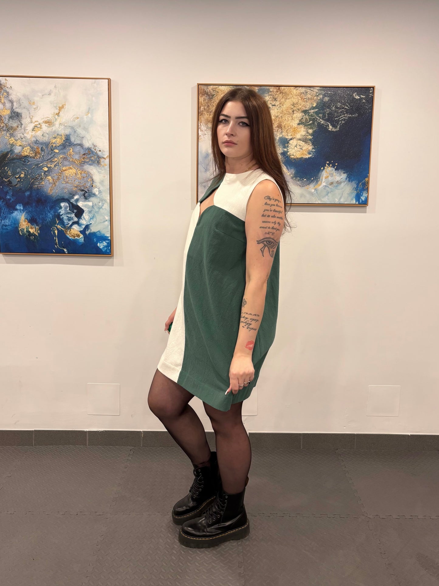 Sweet & Spliced Dress - Evergreen