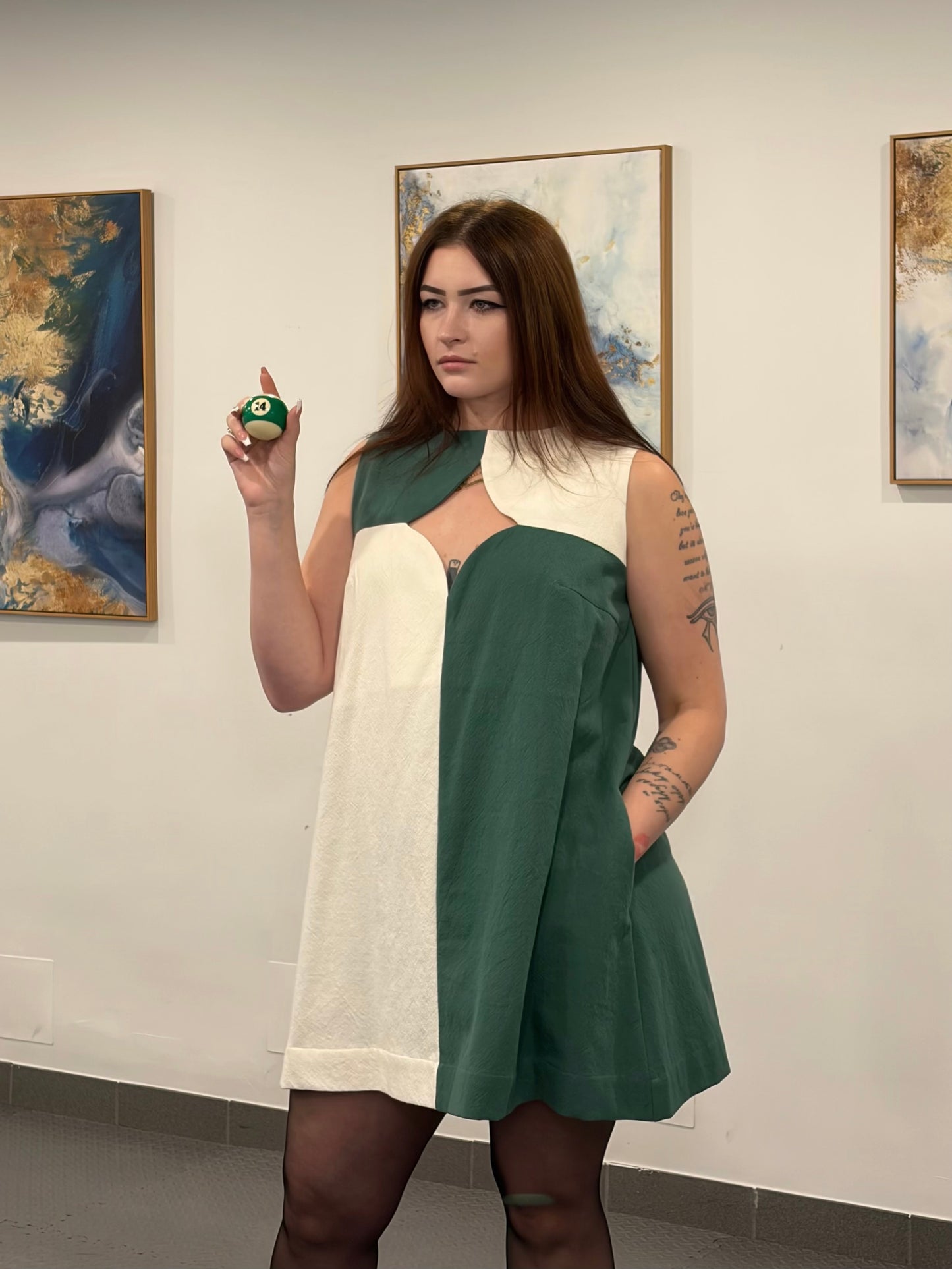 Sweet & Spliced Dress - Evergreen