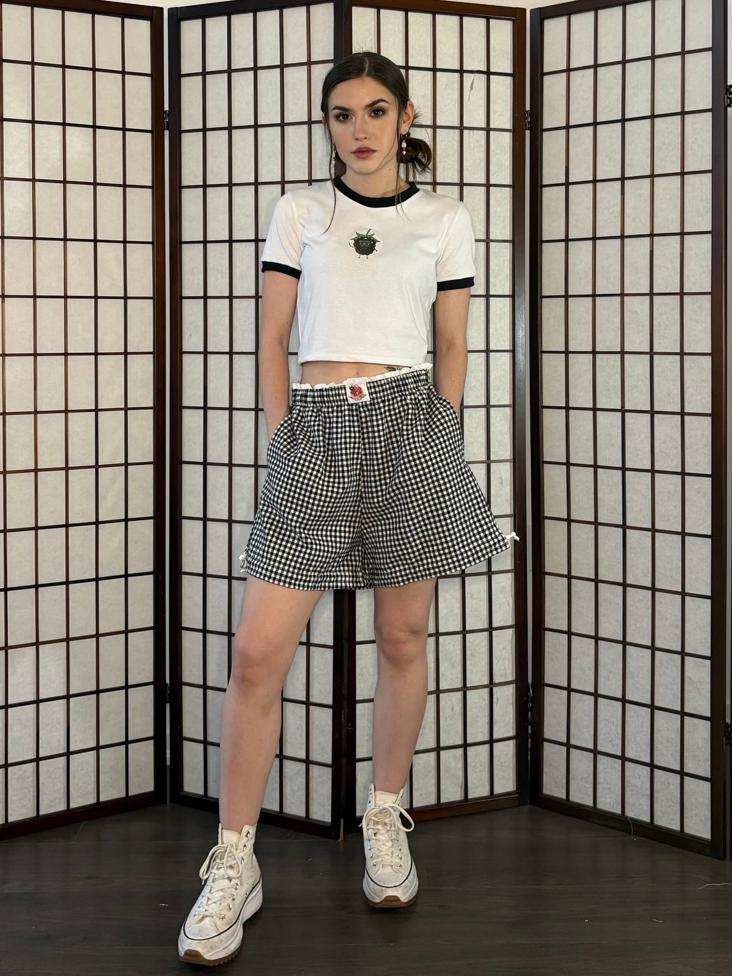 Betty Who Boxer Shorts - Black Gingham